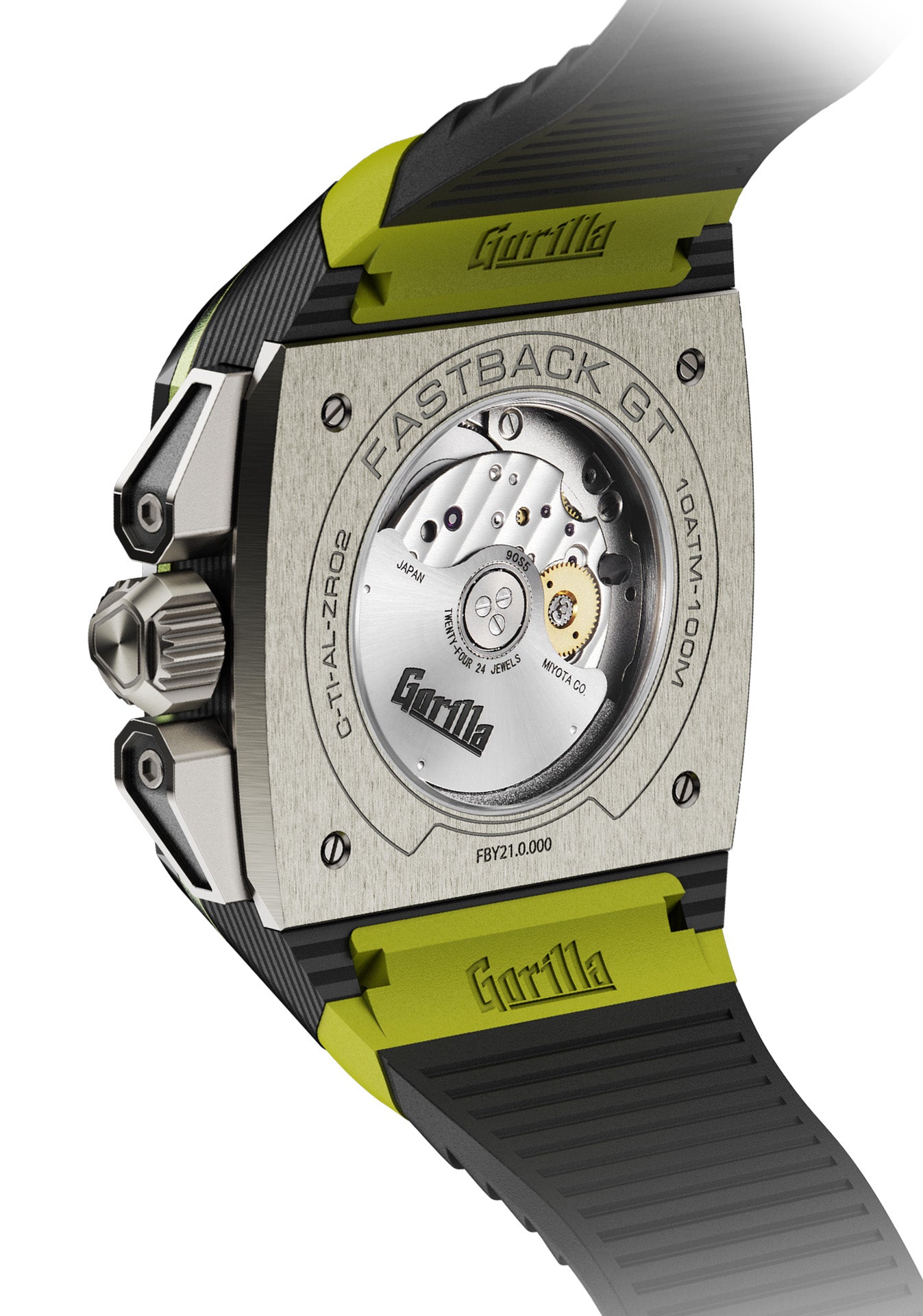 gorilla watches fastback gt acid green movement